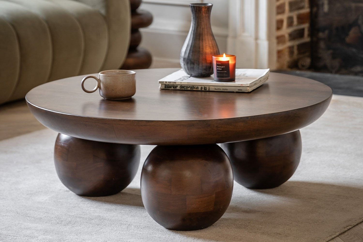 Round Sculpt Mango Table