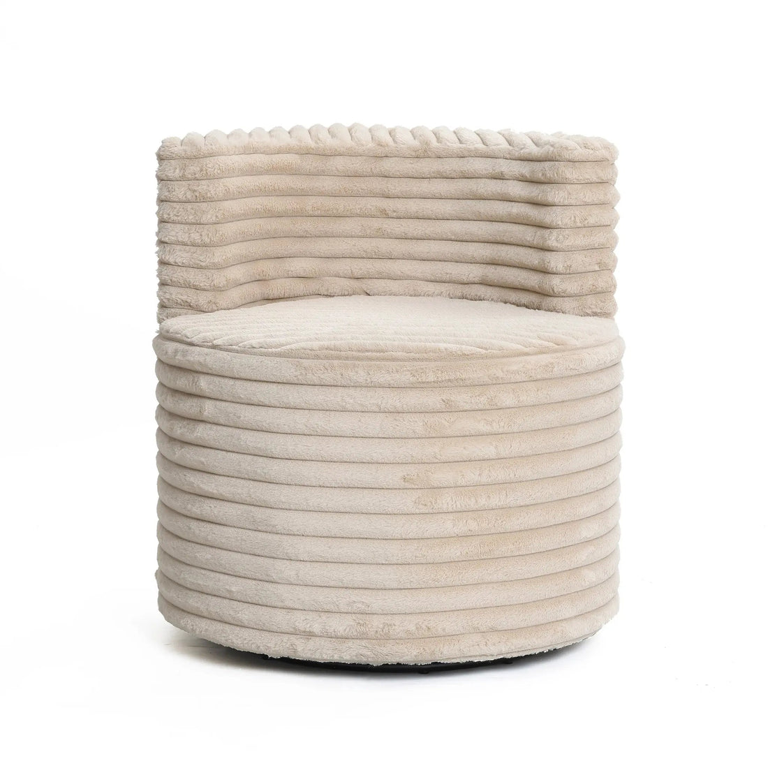 Brie camel swivel barrel accent chair