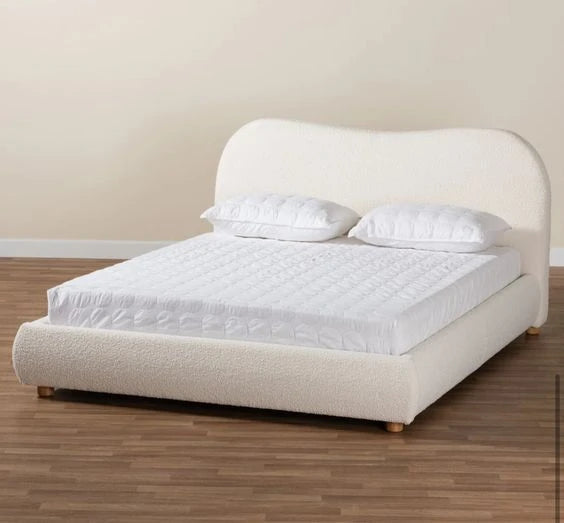 White Boucle Majestic Mist Bed