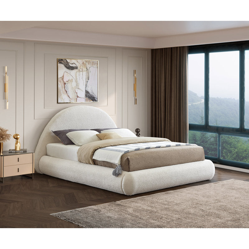 Kamella Upholstered Platform Bed – Off White
