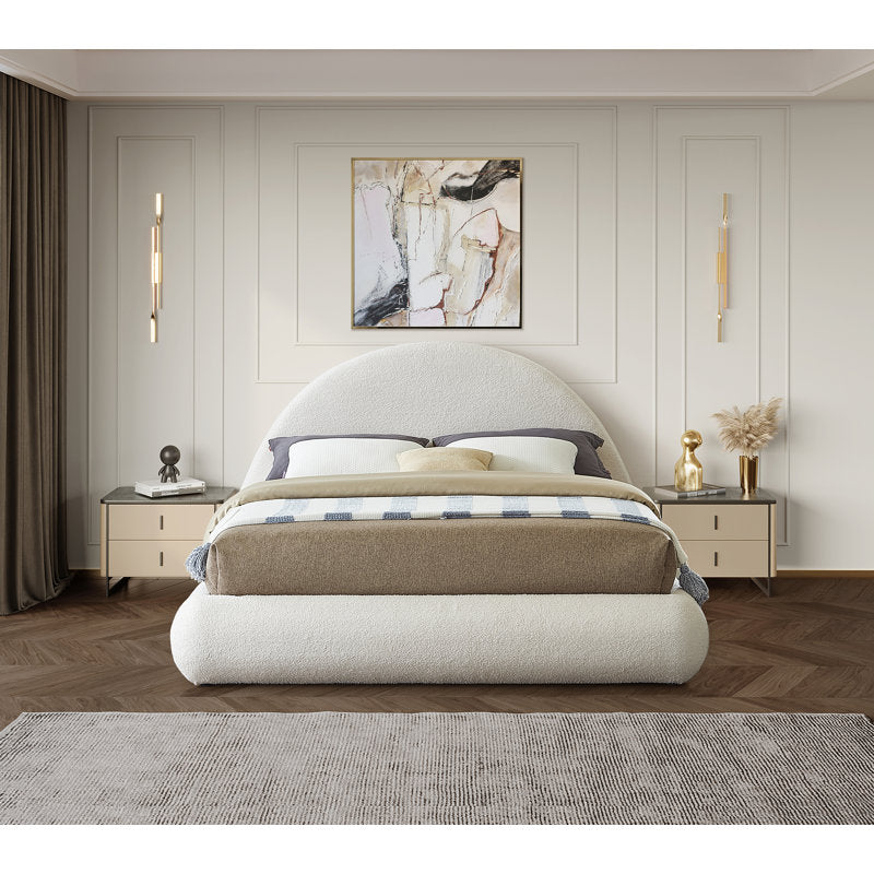 Kamella Upholstered Platform Bed – Off White