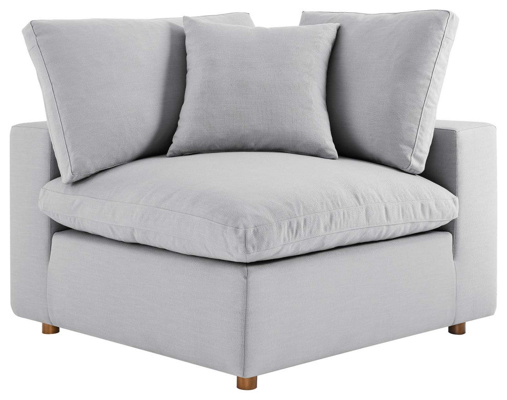 Commix Down Filled Overstuffed 6-Piece Sectional Sofa, Light Gray