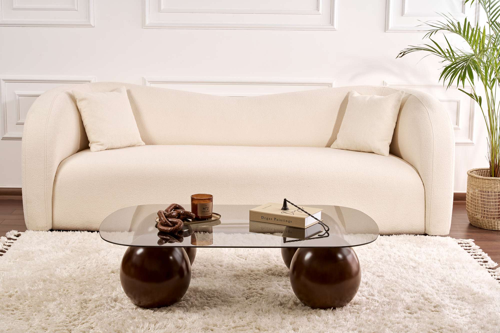 Ravento Coffee Table – Tempered Glass Top with Rounded Edges