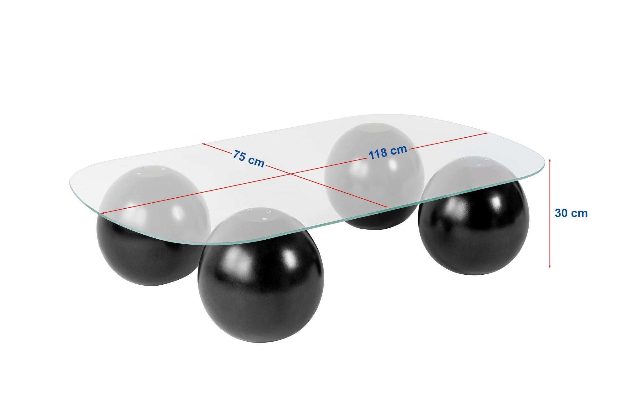 Ravento Coffee Table – Tempered Glass Top with Rounded Edges