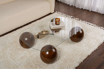 Ravento Coffee Table – Tempered Glass Top with Rounded Edges