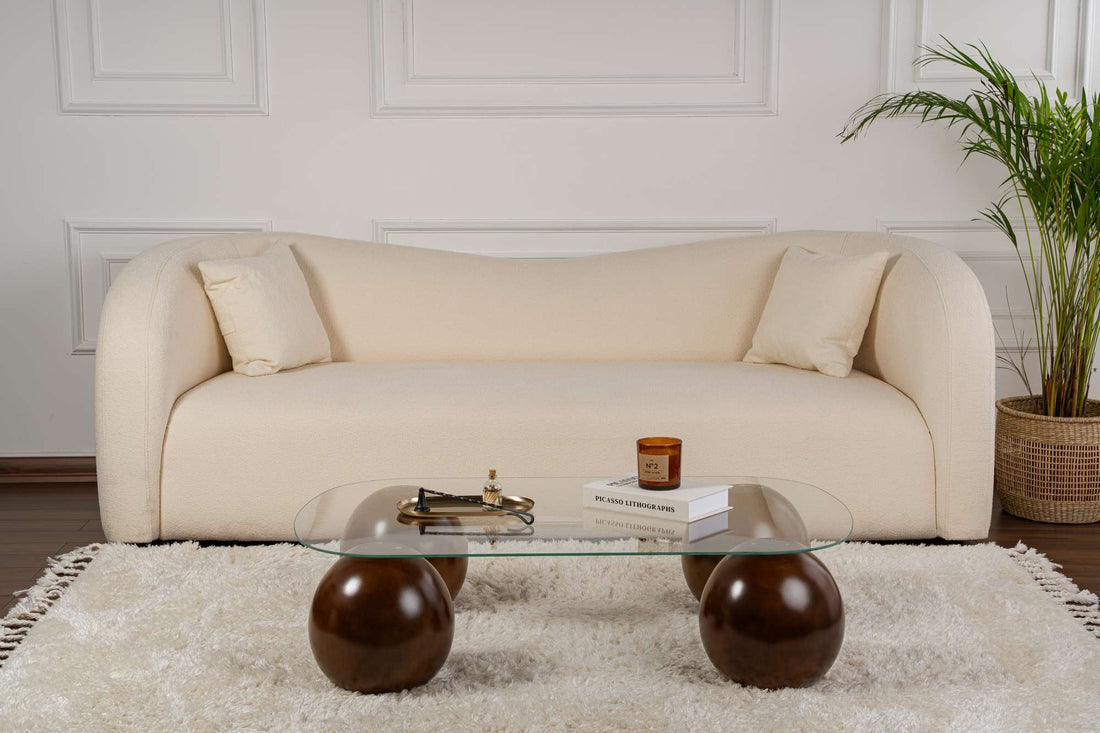 Ravento Coffee Table – Tempered Glass Top with Rounded Edges