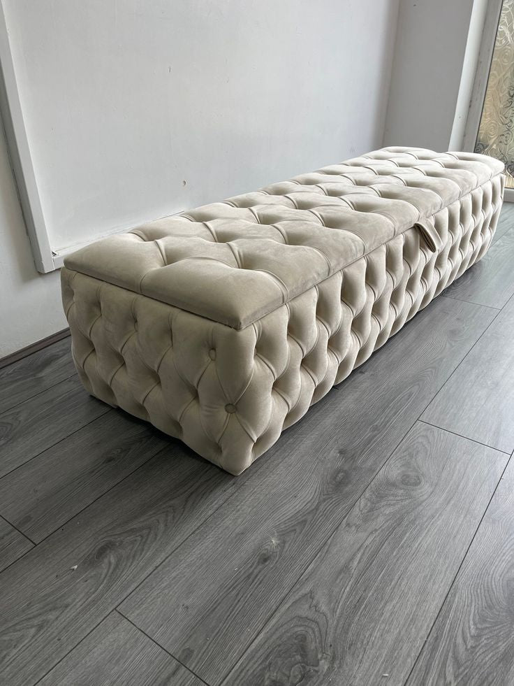Luxury Tufted Velvet Storage Bench