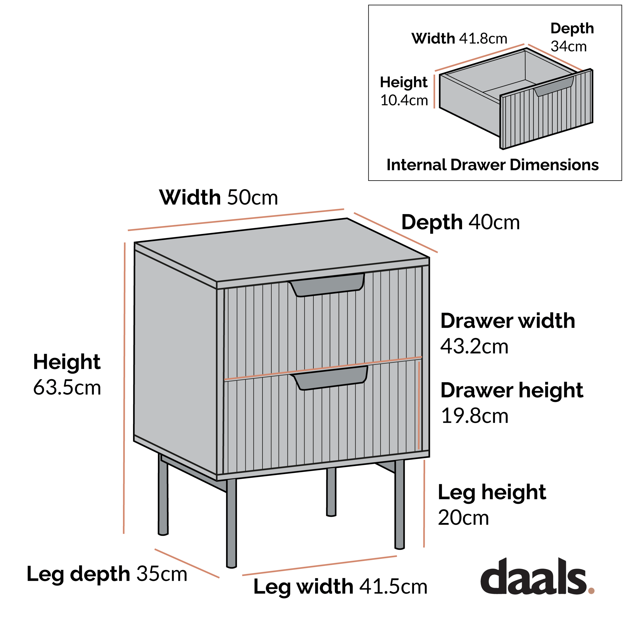 Torino Bedside Table