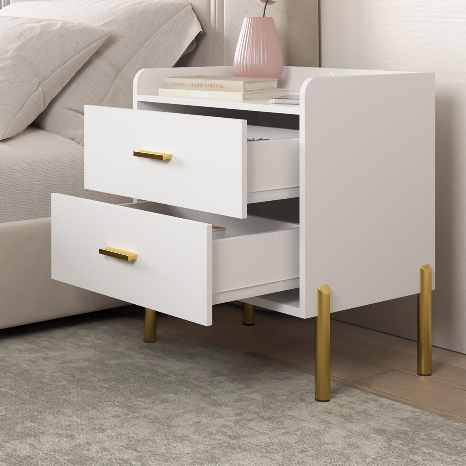 Modern End Table with Charging Station
