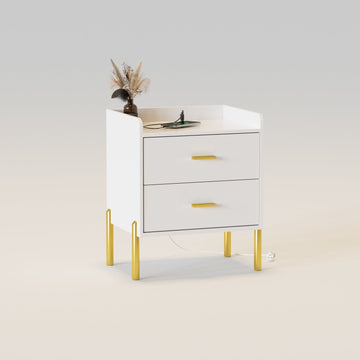 Modern End Table with Charging Station