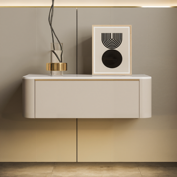 Italian Luxury Nightstand Modern Slate Bedside Table