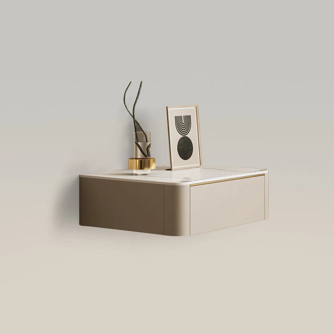 Italian Luxury Nightstand Modern Slate Bedside Table