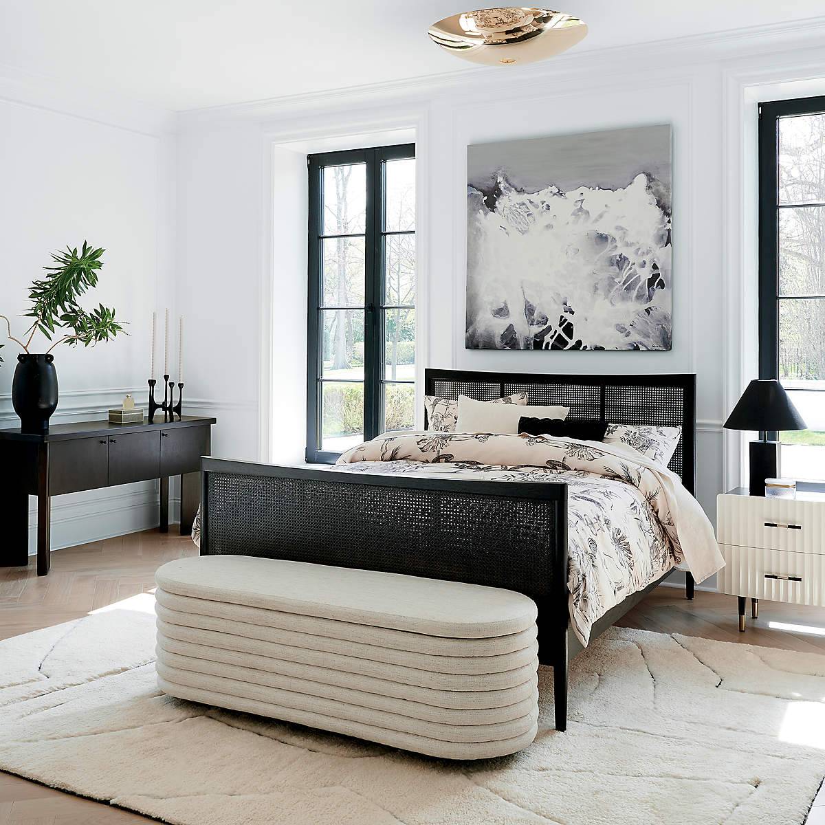 Concave Textured Nightstand with Brass Color Scheme