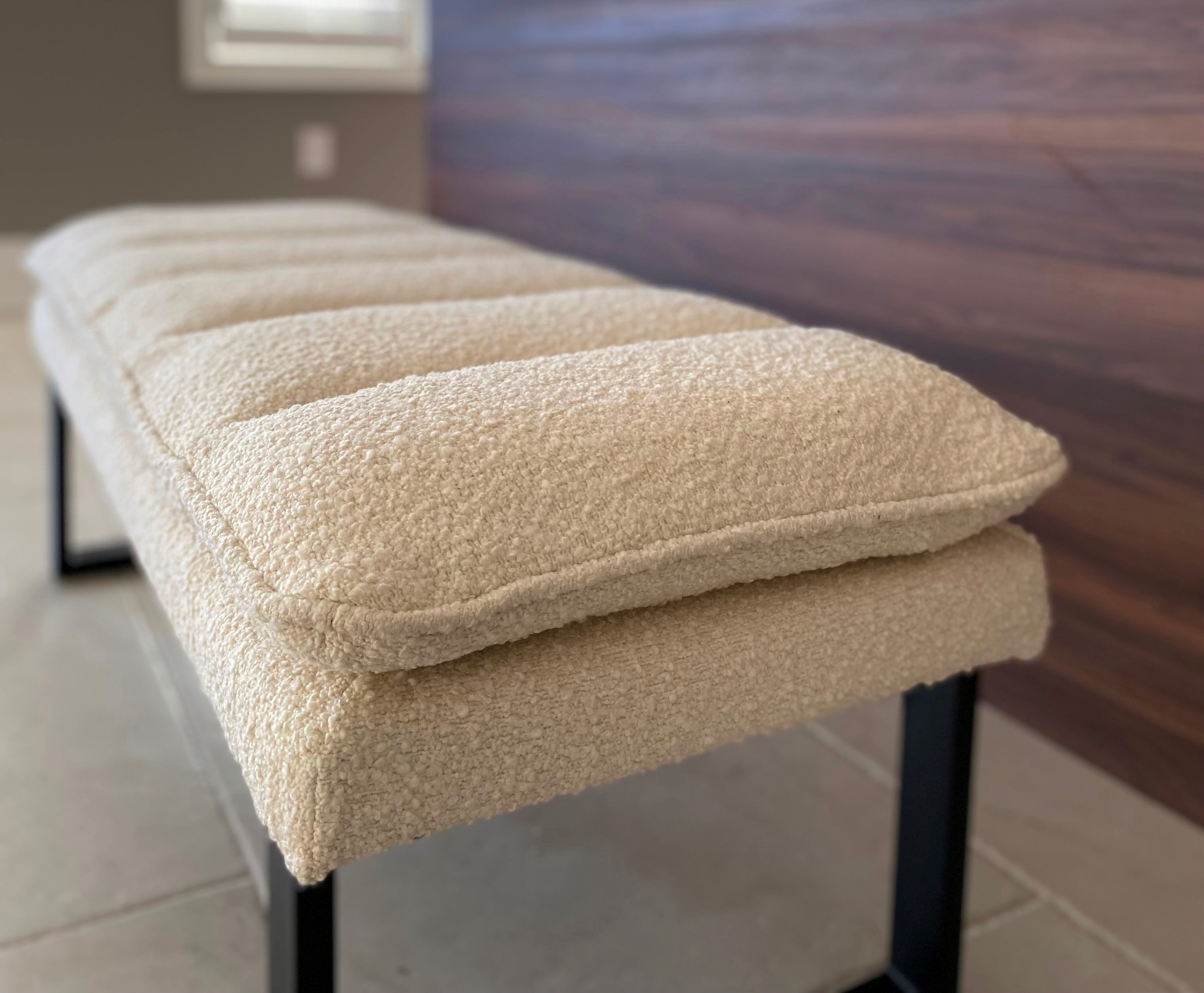 48" Cumberland Frame Boucle Orlisse Ottoman