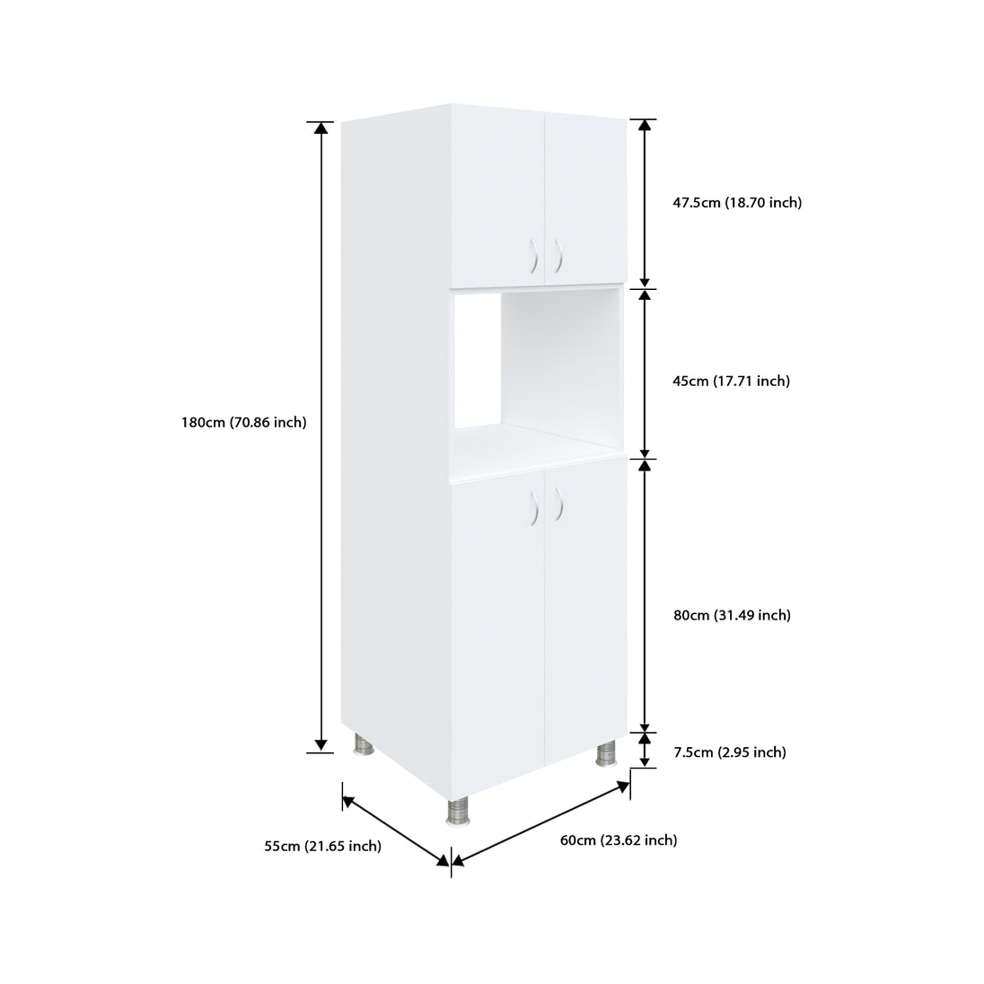 Microwave Tall Unit | Frosty White