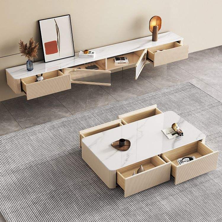 Sintered Stone-Minimal White Coffee Table