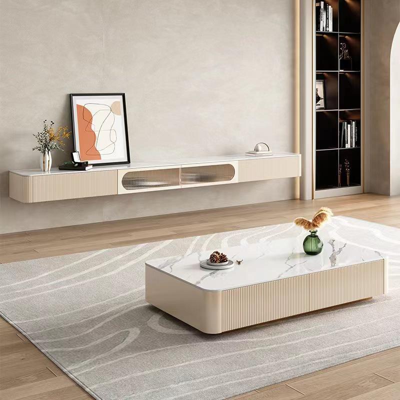 Sintered Stone-Minimal White Coffee Table