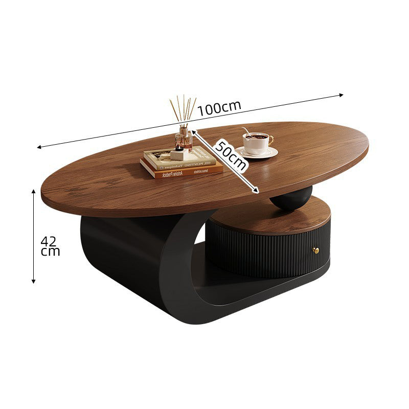Modern Square Coffee Table Set – Brown Finish Wooden Frame
