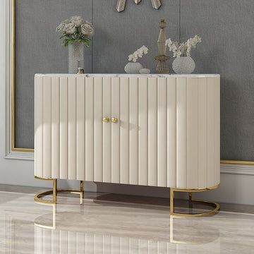 Velvet Crest Console – Luxe Cream Edition
