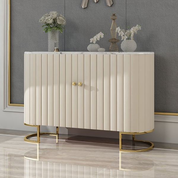 Velvet Crest Console – Luxe Cream Edition