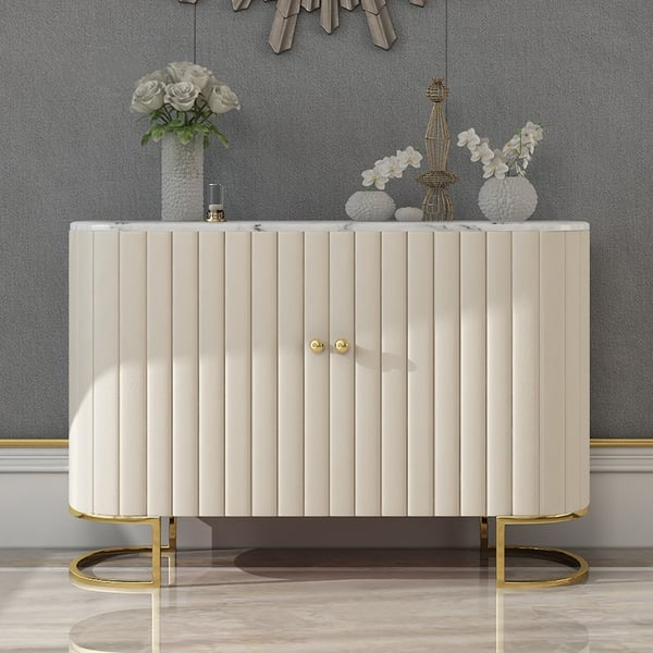 Velvet Crest Console – Luxe Cream Edition