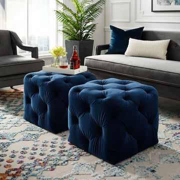 Chesterfield Tufted Cube Ottoman
