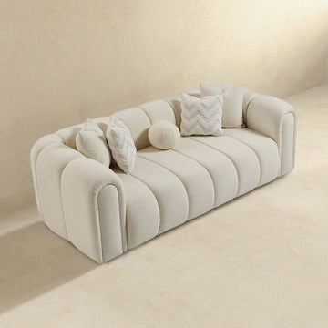 Ivory Tufted Luxe Sofa – 3 Seater