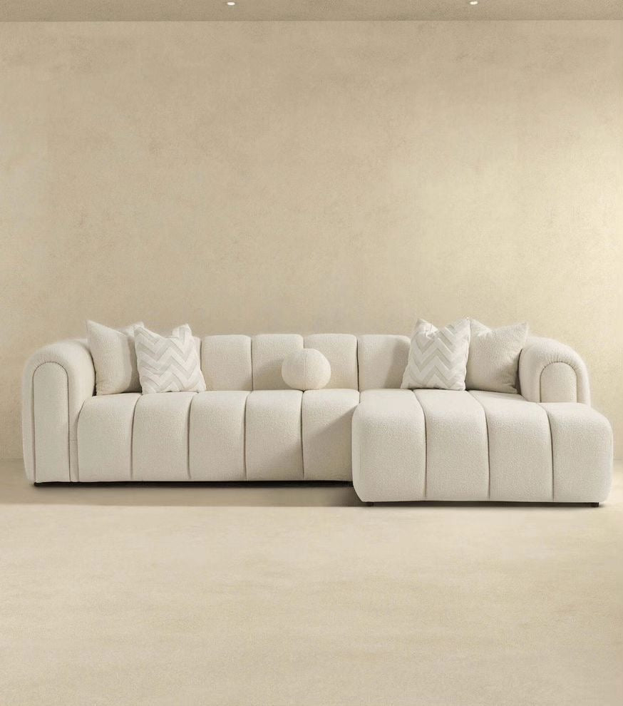 Ivory Tufted Luxe Sofa – 5 Seater
