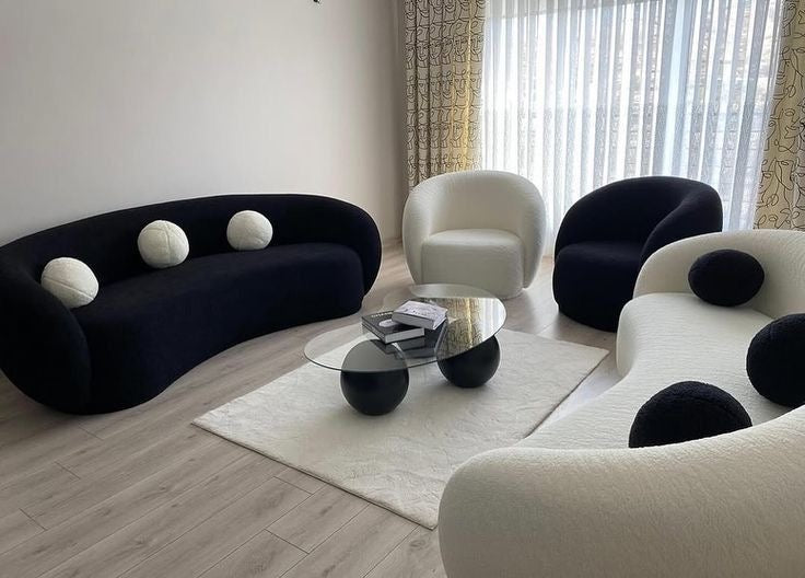 Luna Luxe Curved Sofa Set – 5 Piece Modern Collection