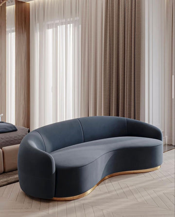 Aurora Curve Sofa – Midnight Blue Edition