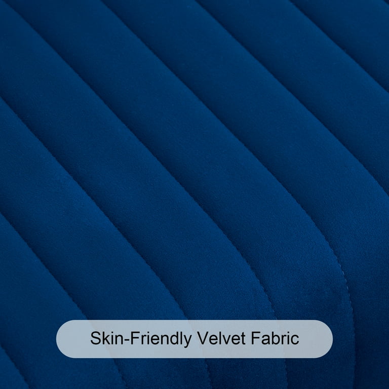 Velvet Luxe Bench – Midnight Blue with Gold Legs