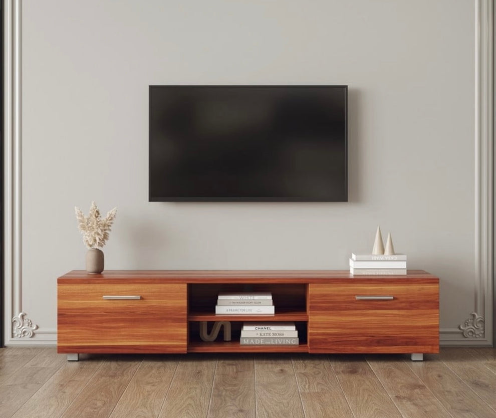 Classic Walnut TV Console – Sleek Storage Style