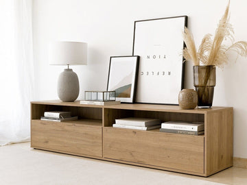 Natural Edge TV Console – Japandi Minimal Style