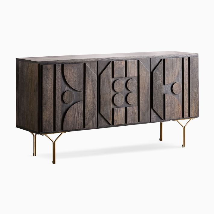 Sculpted Noir Chester – Geometric Brass Base Edition