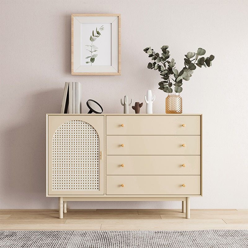 Blush Rattan Arch Chest – Gold Leg Edition