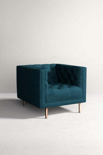 Modern Tufted Teal Armchair