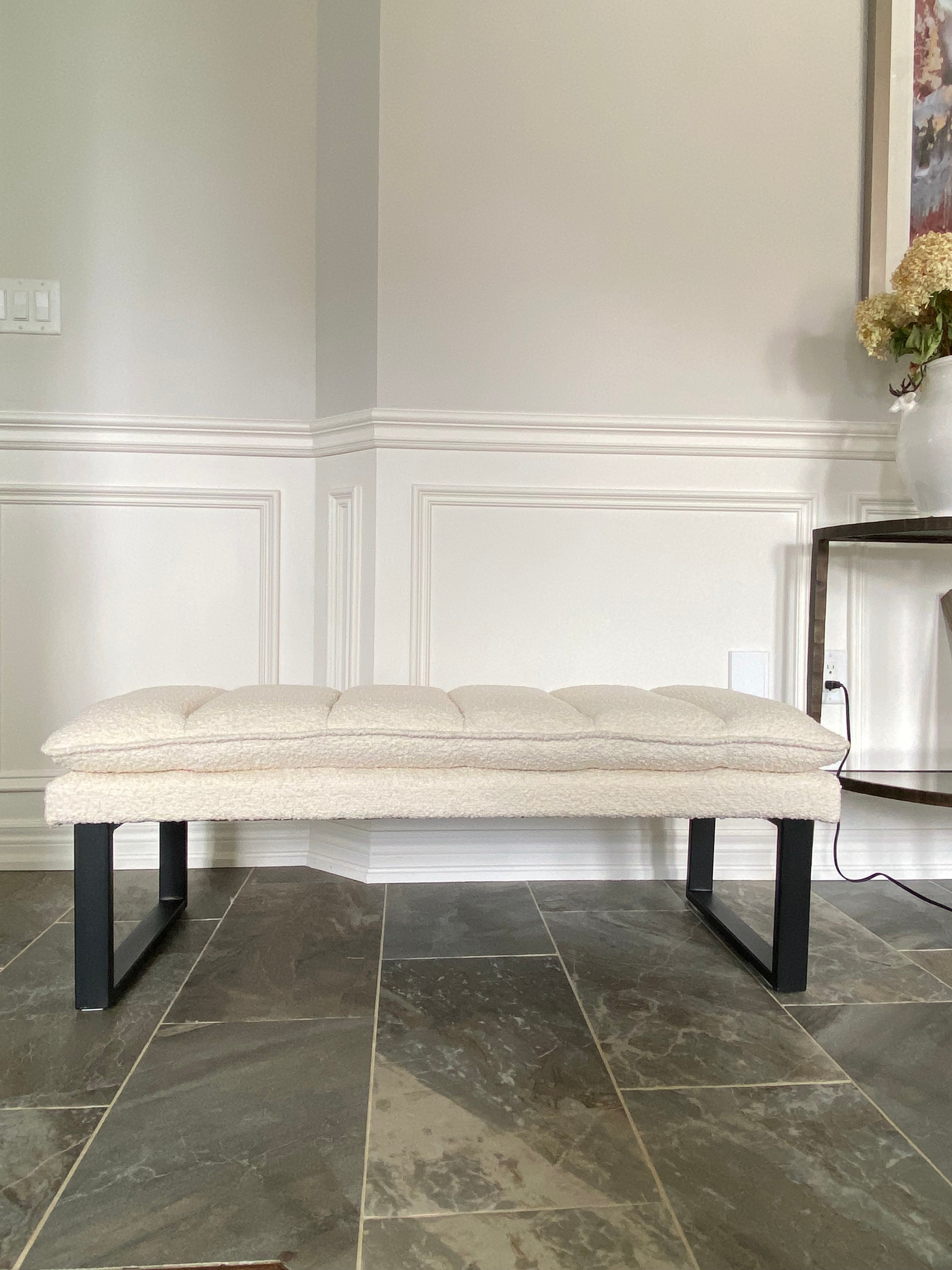 48" Cumberland Frame Boucle Orlisse Ottoman