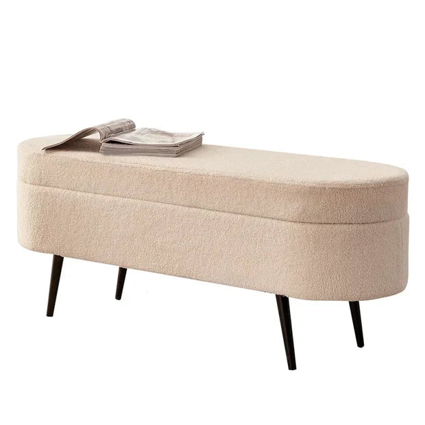 NordicFlair Luxury Flannel Pouffe Bench