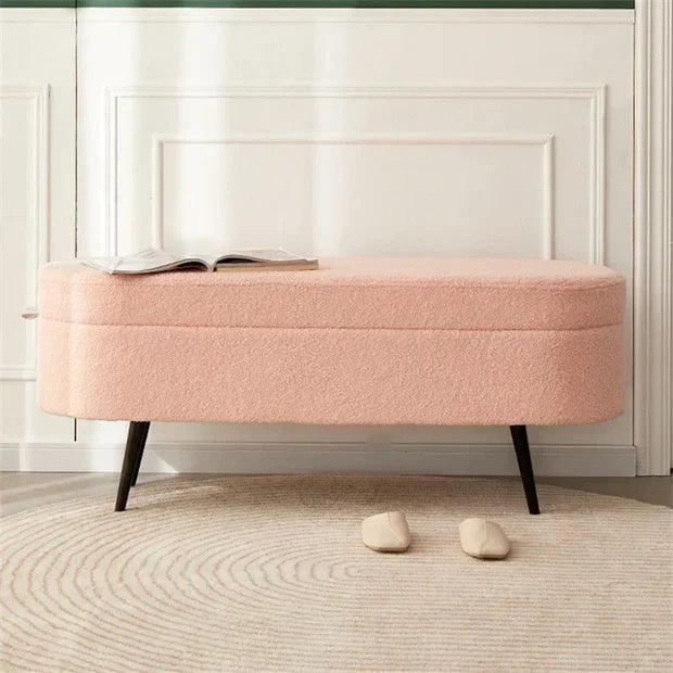 NordicFlair Luxury Flannel Pouffe Bench