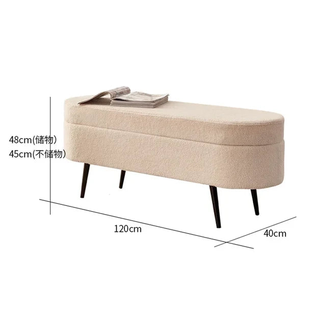 NordicFlair Luxury Flannel Pouffe Bench