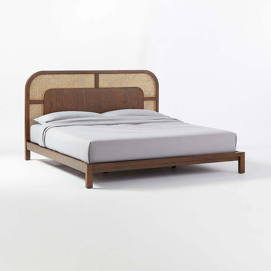 VERONA Solid Wood & Rattan King Bed