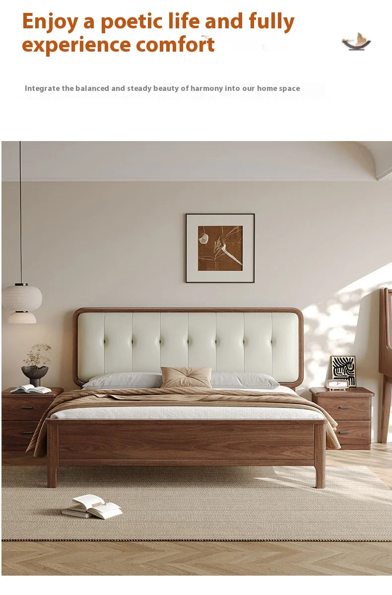 Nordic Walnut Tufted Bed