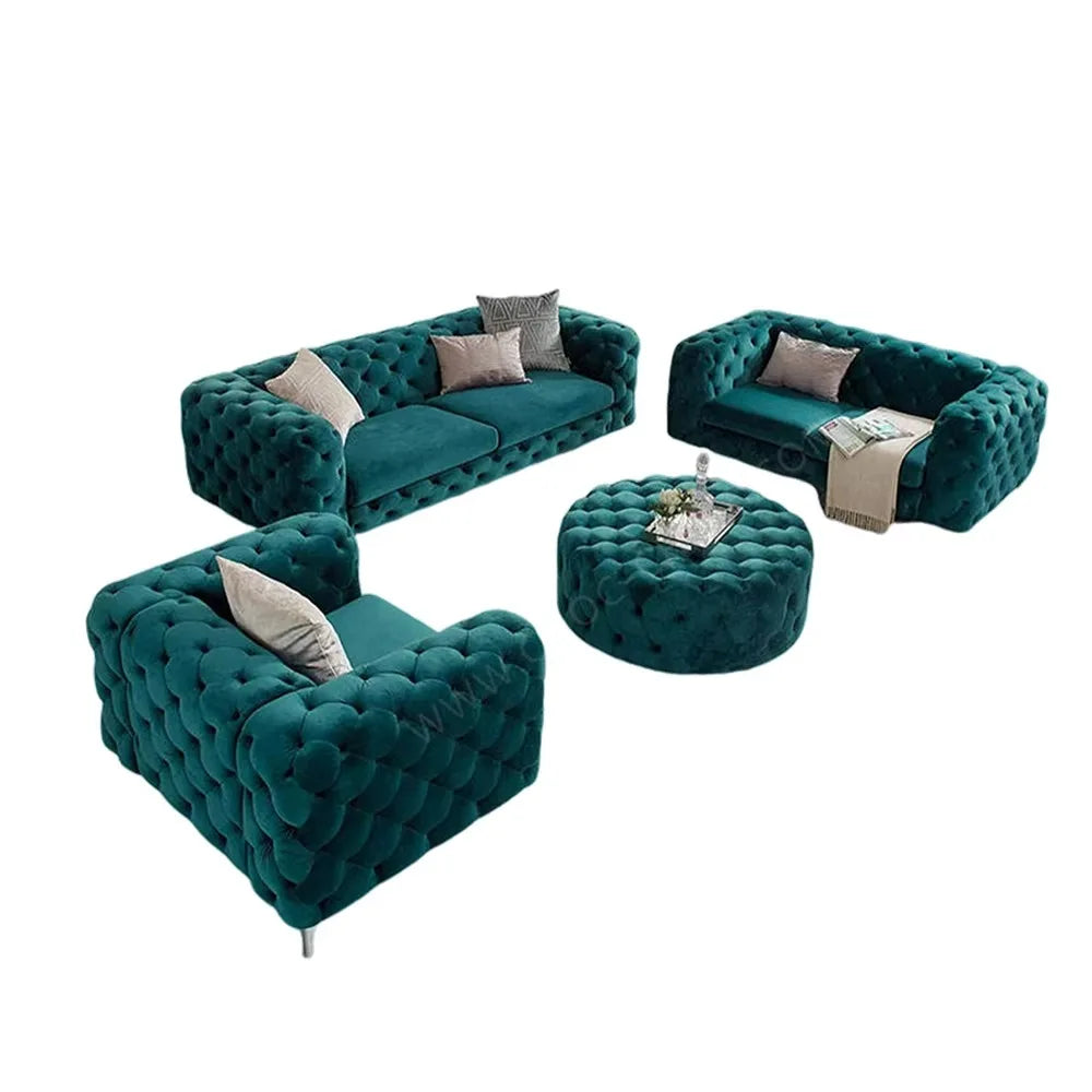 WISEMAX Luxury Chesterfield Sofa Set
