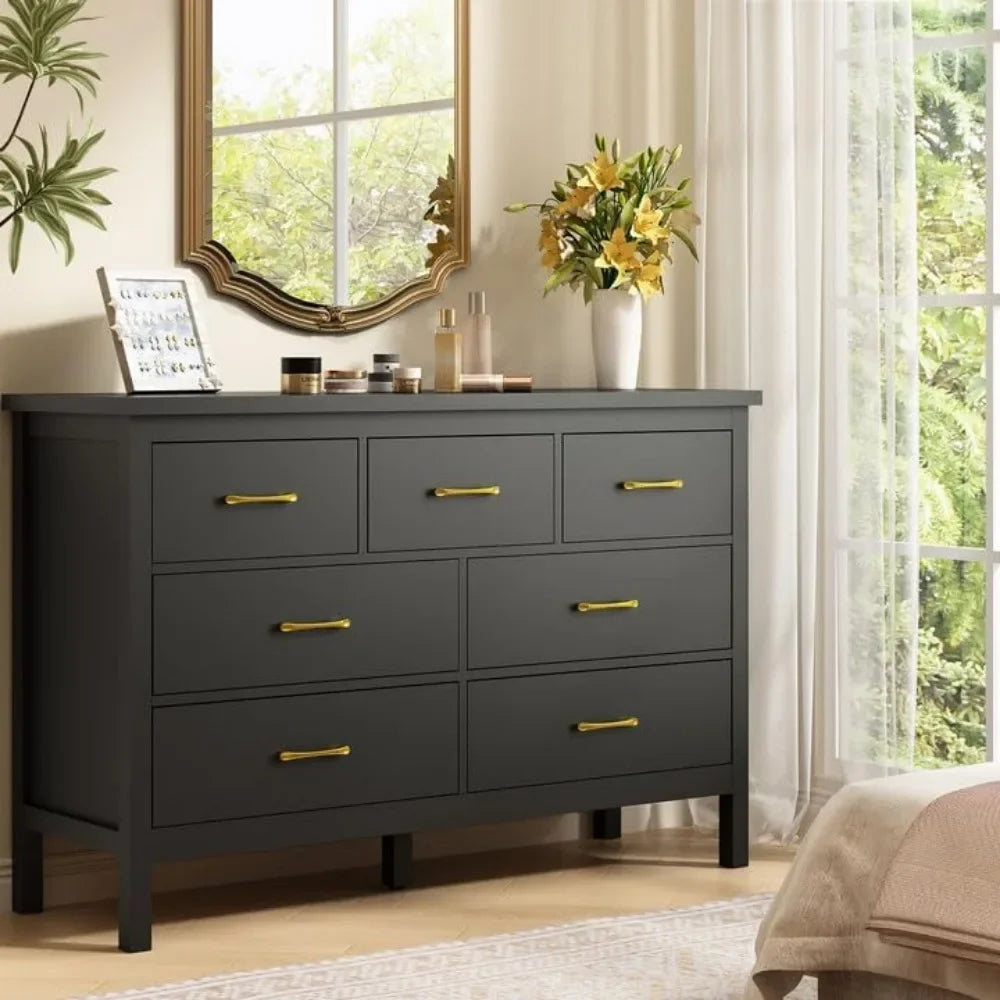 NoirGold 7-Drawer Dresser