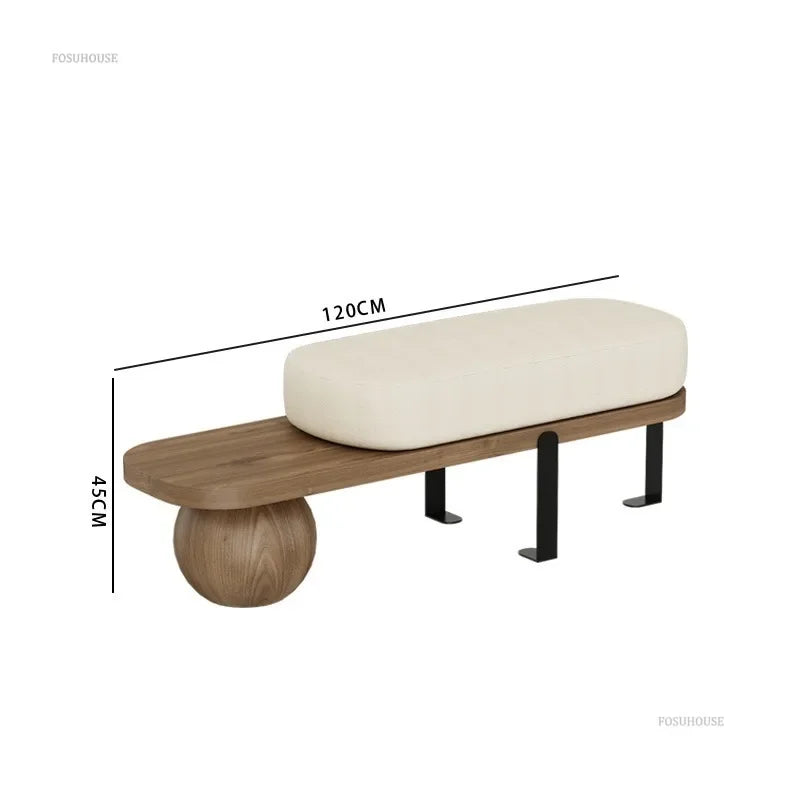 Modern Creative Solid Wood Ottoman Bench