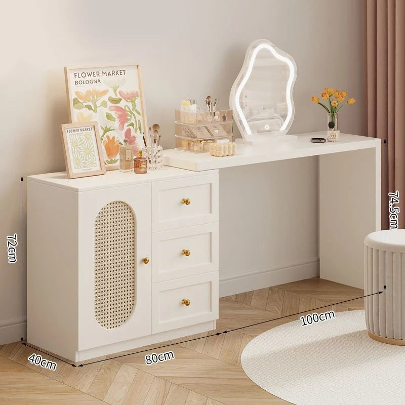 Luxury Mirrored Makeup Vanity with Drawers & Jewelry Box