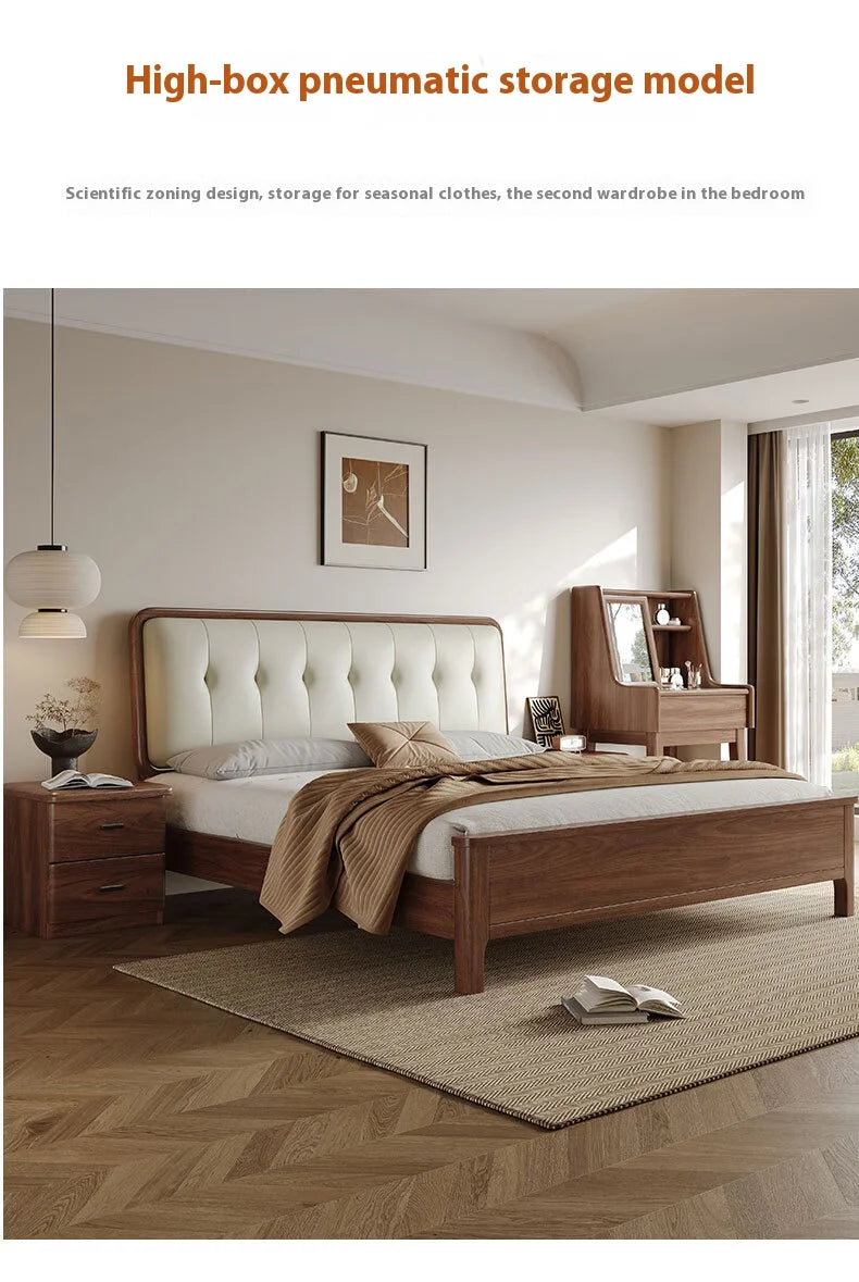 Nordic Walnut Tufted Bed