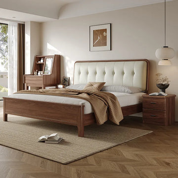 Nordic Walnut Tufted Bed