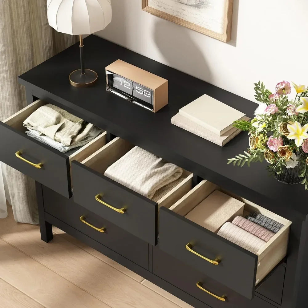 NoirGold 7-Drawer Dresser