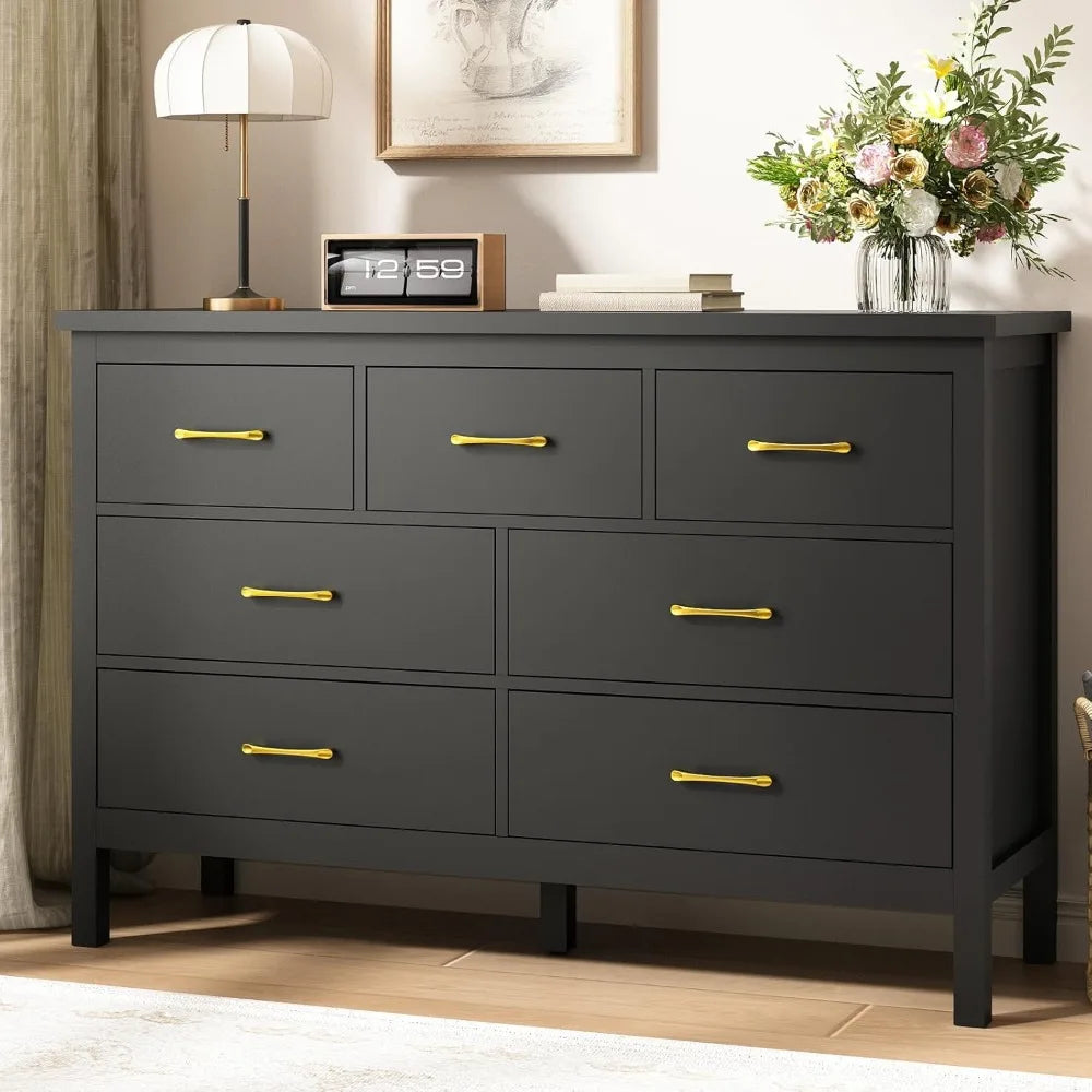 NoirGold 7-Drawer Dresser